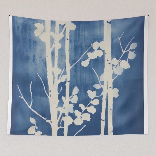 Item preview, Birch pattern cyanotype designed and sold by Metapaleta.