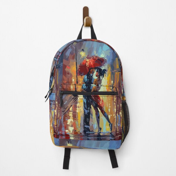 Item preview, Romantic Woman and Man Dancing Tango on a Rainy Street oil painting HQ Wide designed and sold by Psycho-Crazy.