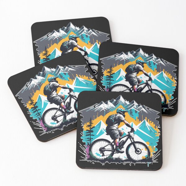 Item preview, Bike Art: Cyclist Riding Down Mountain Road designed and sold by HoruxDesign.