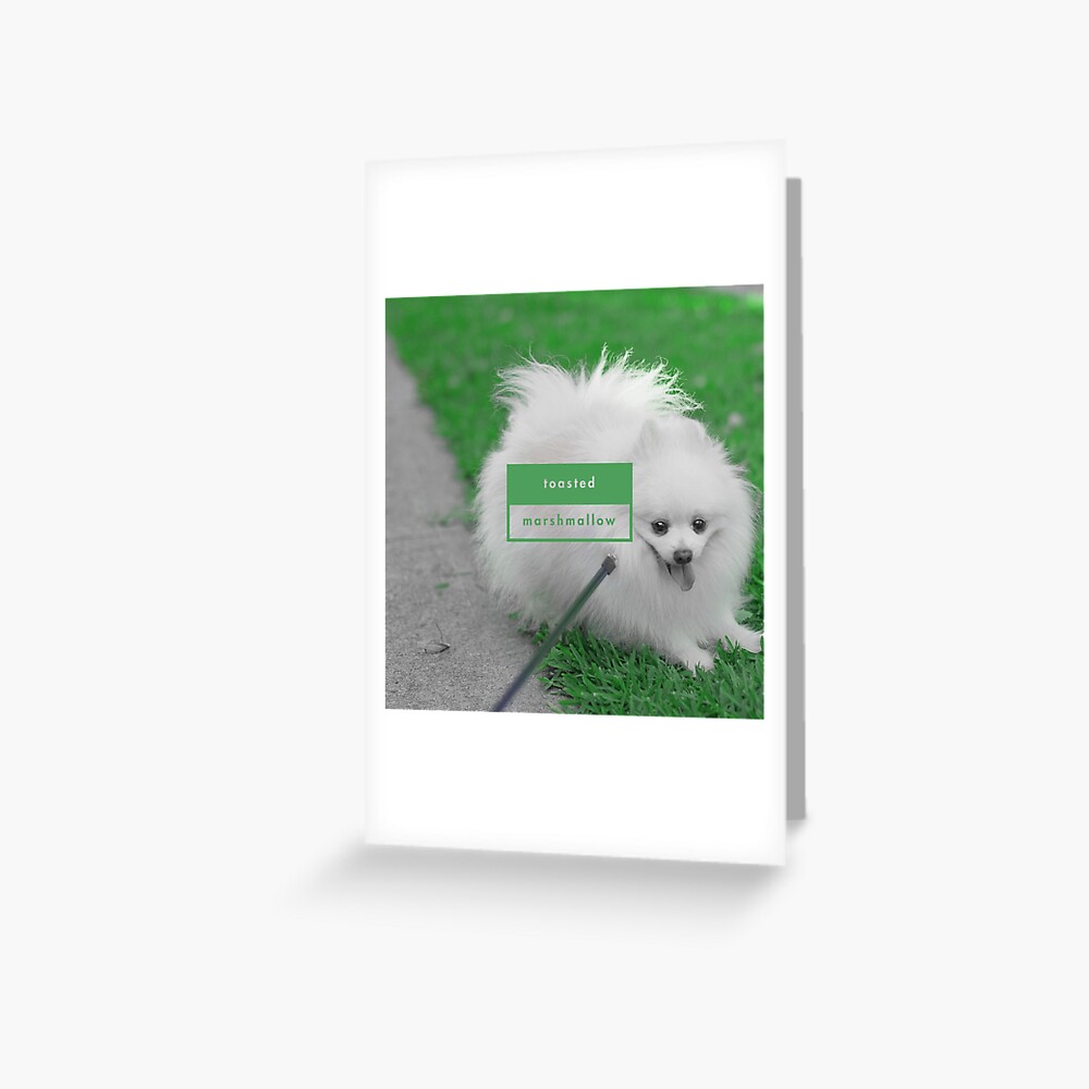 "White Dog toasted marshmallow" Greeting Card for Sale by andysp