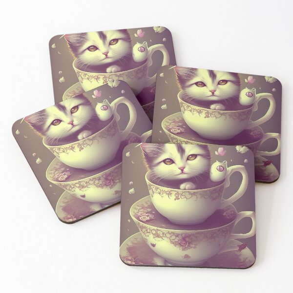 Item preview, Cat Tea kids vintage cute animal children retro cookie designed and sold by Cyber Kids.