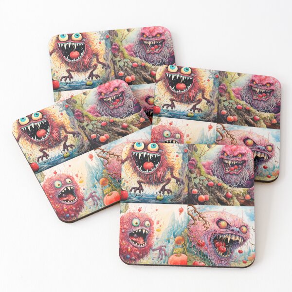 Item preview, Pink Monsters at the Cherry Feast designed and sold by Negronbebe.