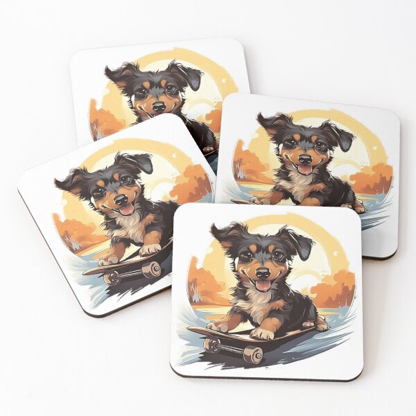 Item preview, A skillful Dachshund on a skateboard designed and sold by AnimalArtZen.