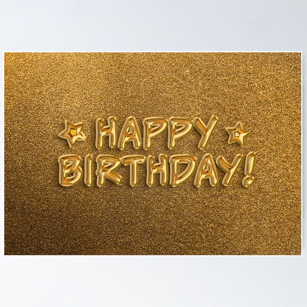 Item preview, Happy Birthday! Gold Balloons designed and sold by thebigleebowski.