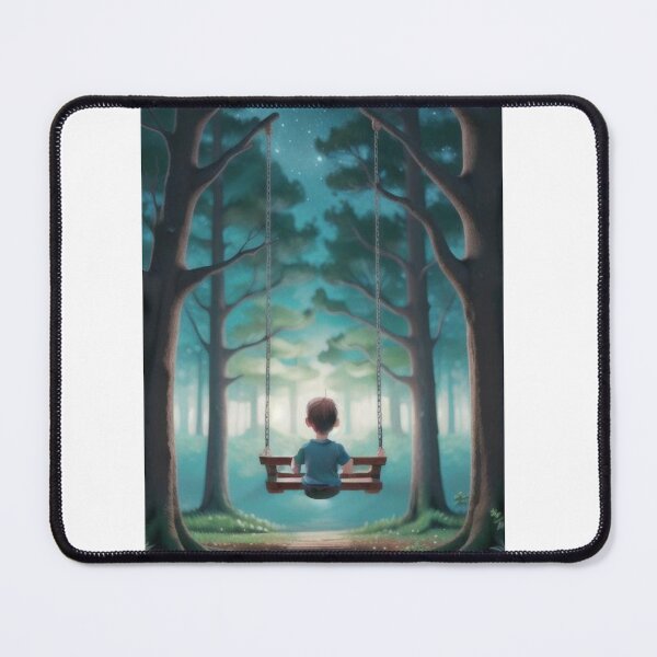 Item preview, niño solo en el columpio en el bosque oscuro designed and sold by coolsima.