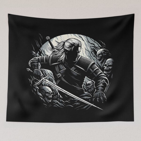 Item preview, Monster Slayer Battles the Undead - Dark Fantasy designed and sold by Fenay Designs.