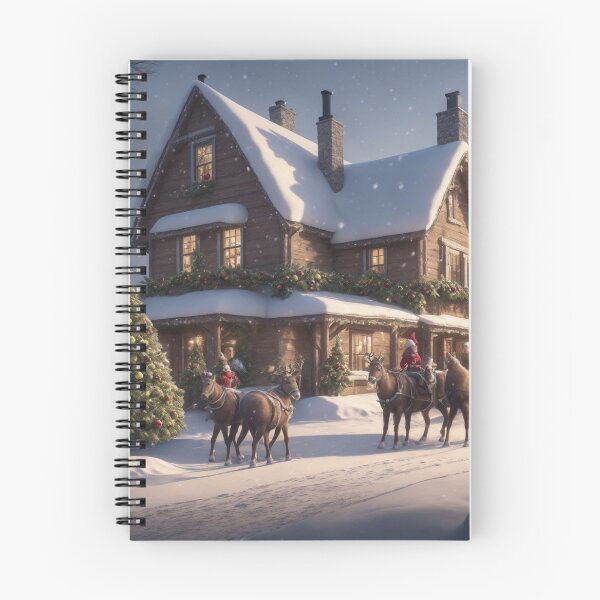 Item preview, Christmas Horses and trees landscape Art print designed and sold by Carlos Gudino.