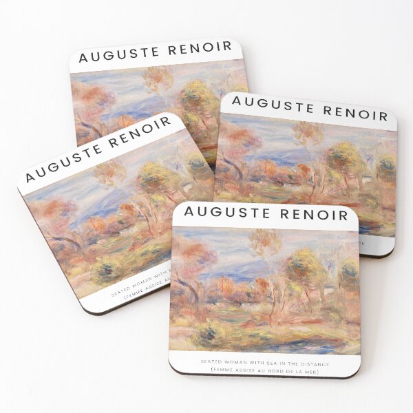 Item preview, Auguste Renoir  ‐ Seated Woman with Sea in the Distance, shower curtain, mouse pad , phone case designed and sold by Suzana Djordjevic.