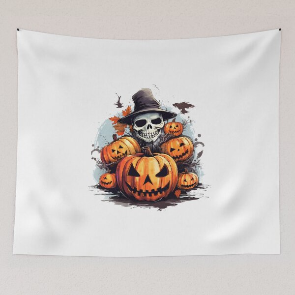 Item preview, Halloween Skull & Pumpkins designed and sold by PiPoLiNiO.