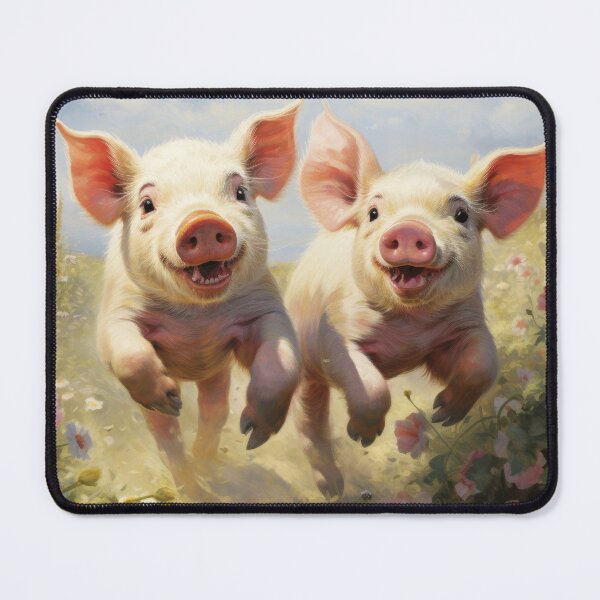 Item preview, happy pigs piglets on a summer meadow designed and sold by WallyPink.