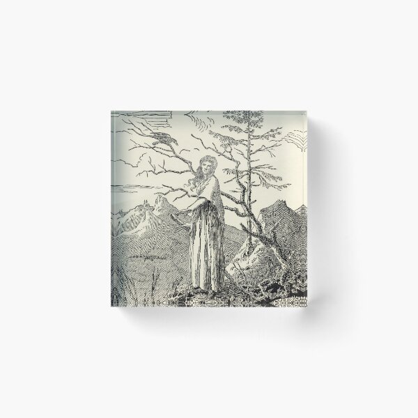 Item preview, Woman Standing on the Edge of the Abyss With Raven (Vrouw staand aan de rand van de afgrond en raaf) by Caspar David Friedrich designed and sold by thevoidishungry.