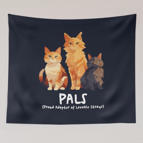 Aperçu de l'œuvre PALS - Fier adoptant de Lovable Strays (Cat Rescue Dark Version) créée et vendue par Sir Meow Meow.