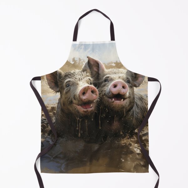 Item preview, happy cute pigs in the mud designed and sold by WallyPink.
