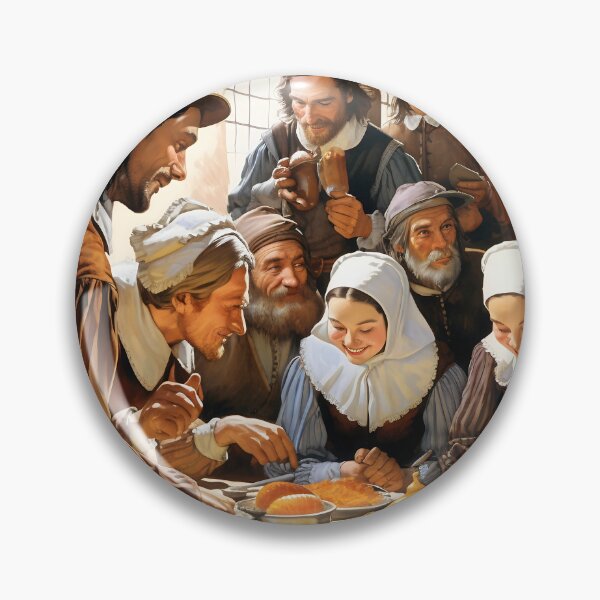 Item preview, Pilgrims Praying over Thanksgiving Meal designed and sold by dcrc.