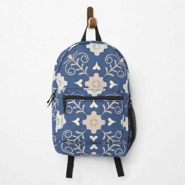 Item preview, Mediterranean Like Tile Design in Blue with ivory, ecru and pink tones designed and sold by OaktreeStudio.