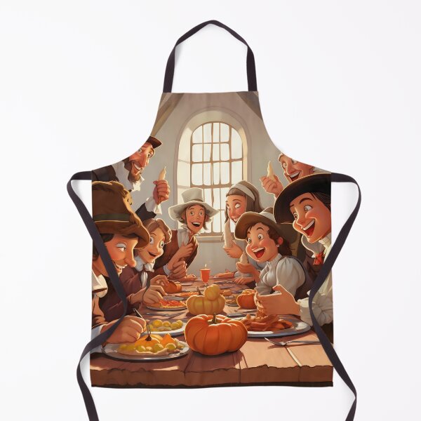 Item preview, Cartoon Pilgrims around the Thanksgiving Table designed and sold by dcrc.