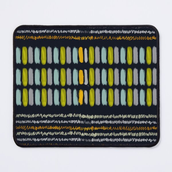 Item preview, Boho Hand-Drawn Waves and Stripes Green/Blue/Yellow designed and sold by ara-designs.