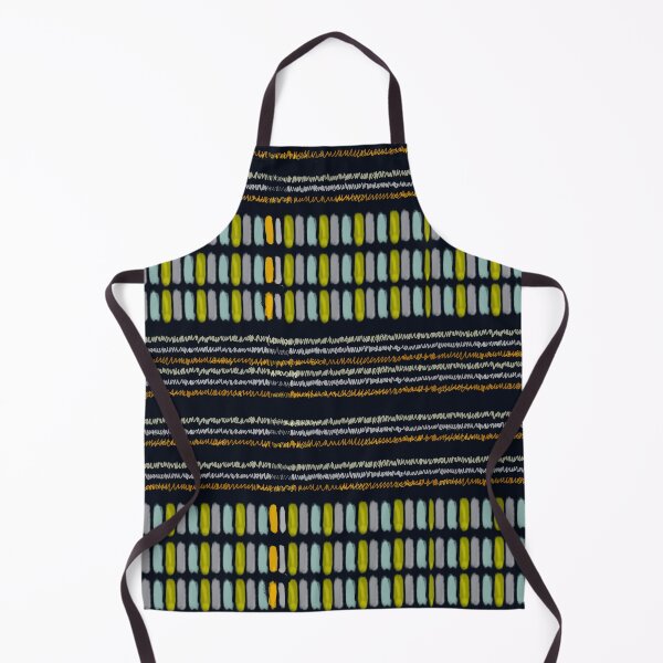 Item preview, Boho Hand-Drawn Waves and Stripes Green/Blue/Yellow designed and sold by ara-designs.