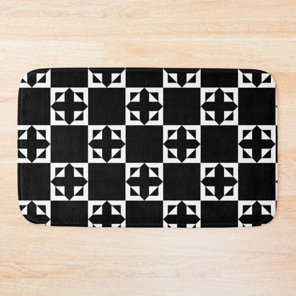 Item preview, Black and White Crosses on Squares and Dimonds, Checkerboard Pattern, Gift for Minimalists, Mathematicians designed and sold by PenguinForests.