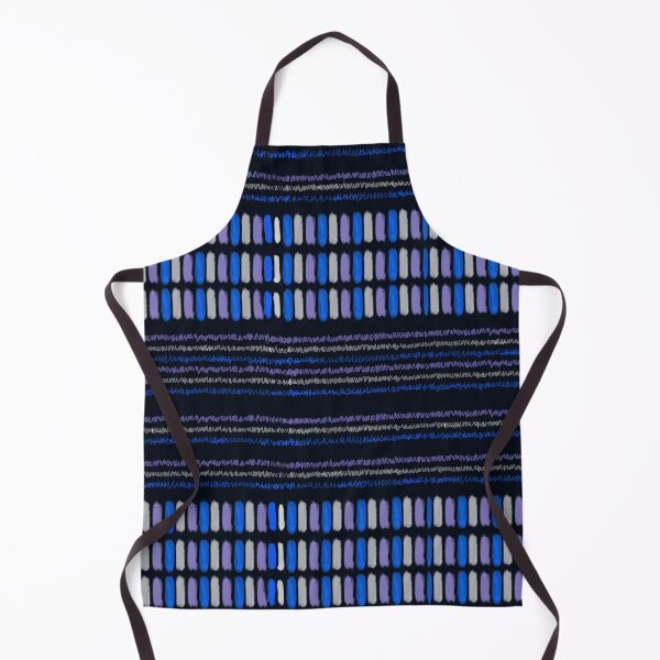 Item preview, Boho Hand-Drawn Waves and Stripes Blue/Purple/White designed and sold by ara-designs.