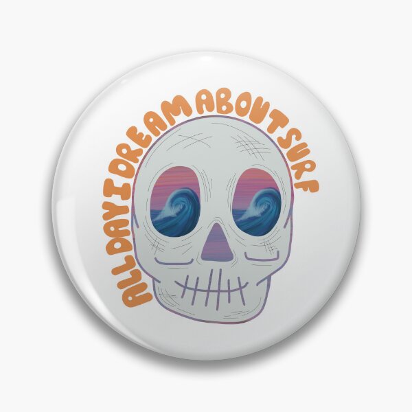 Item preview, All day I dream about surf sunset barrel skull designed and sold by oliviarosegreen.