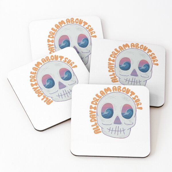 Item preview, All day I dream about surf sunset barrel skull designed and sold by oliviarosegreen.