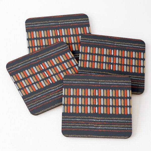 Item preview, Boho Hand-Drawn Waves and Stripes Red/Brown designed and sold by ara-designs.