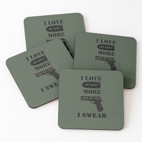 Item preview, I love my wife more than my guns funny gift designed and sold by SleepingFoxy.