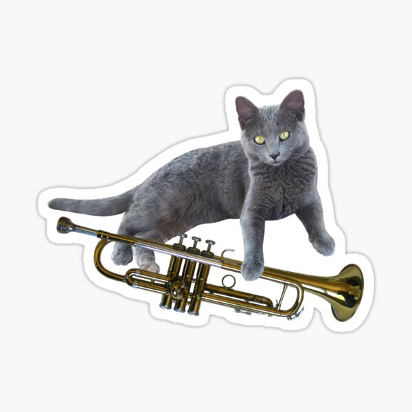 Cat Trumpet Sticker