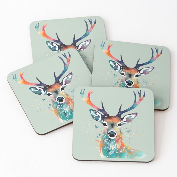 Item preview, Enchanted Deer Whimsy Design Modern Art illustration designed and sold by StickyBastardz.