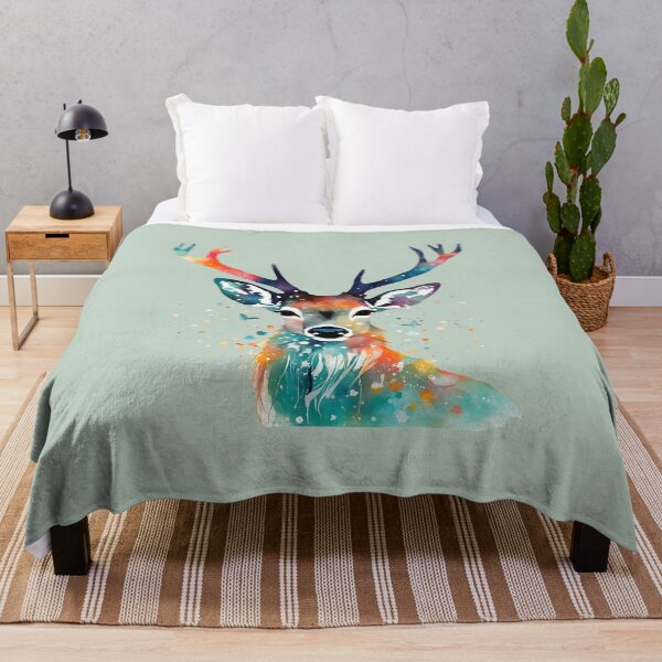 Item preview, Enchanted Deer Whimsy Design Modern Art illustration designed and sold by StickyBastardz.