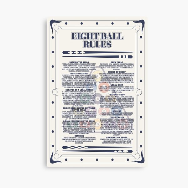 8-ball rules poster Magnet for Sale by Courtney Nicholls