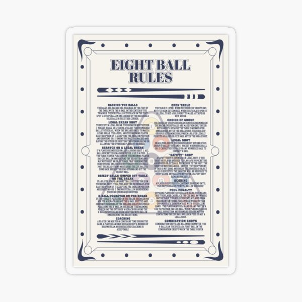 8-ball rules poster | Greeting Card