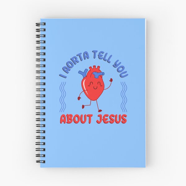 Item preview, I AORTA TELL YOU ABOUT JESUS - Happy Heart - Christian Pun - Red & Blue designed and sold by Glory After Tears.