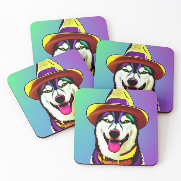 Item preview, Pop Art Painting of a Husky Dog Wearing a Hat designed and sold by Queen1120.
