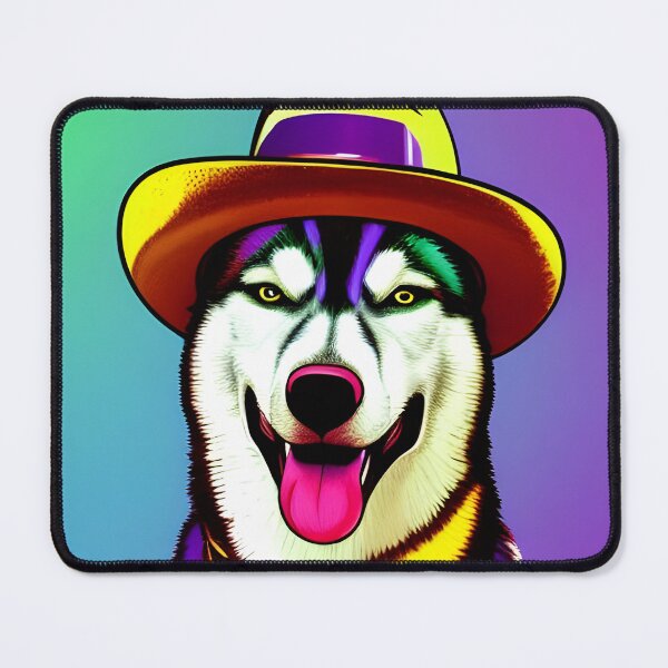 Item preview, Pop Art Painting of a Husky Dog Wearing a Hat designed and sold by Queen1120.