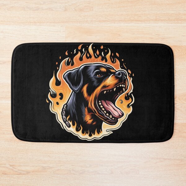 Item preview, Rothweiller on fire designed and sold by PixelPatternCo.