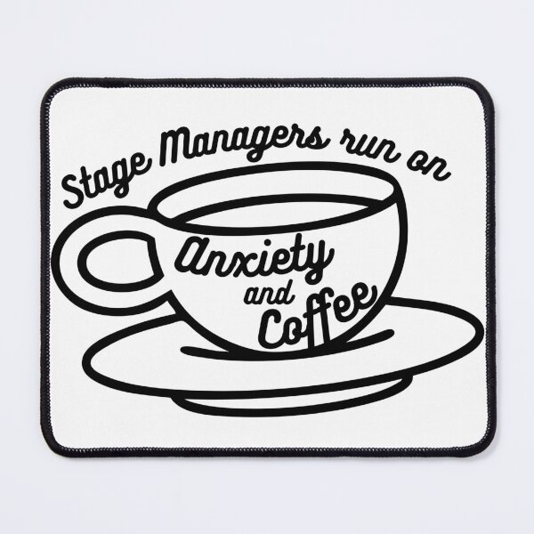 Artikelvorschau, Bühnenmanager laufen über Angst und Kaffee entworfen und verkauft von Aimee Amelia Greco.