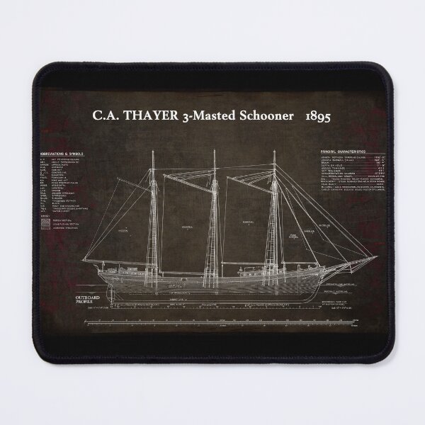 Item preview, C.A. THAYER 3-Mastered Schooner Blueprint 1895 designed and sold by Daniel Hagerman.