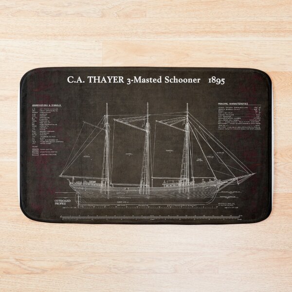 Item preview, C.A. THAYER 3-Mastered Schooner Blueprint 1895 designed and sold by Daniel Hagerman.