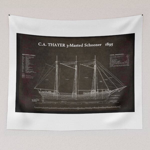 Item preview, C.A. THAYER 3-Mastered Schooner Blueprint 1895 designed and sold by Daniel Hagerman.