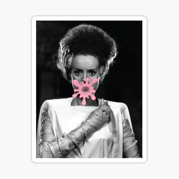 Item preview, Bride of Frankenstein Pops the Bubble designed and sold by QuidnuncDesigns.