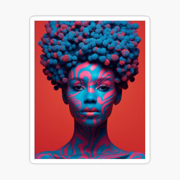 Aperçu de l'œuvre Peinture pour le visage Afro Pop créée et vendue par Graphoteka.