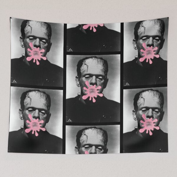 Item preview, Frankenstein's Monster Boris Karloff Pops the Bubble designed and sold by QuidnuncDesigns.