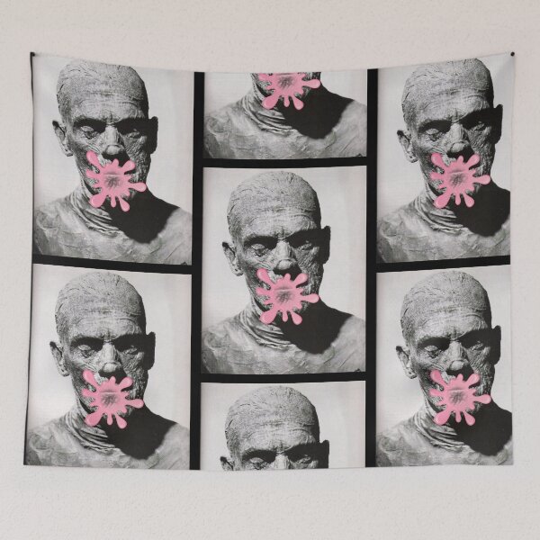 Item preview, The Mummy Boris Karloff Pops the Bubble designed and sold by QuidnuncDesigns.