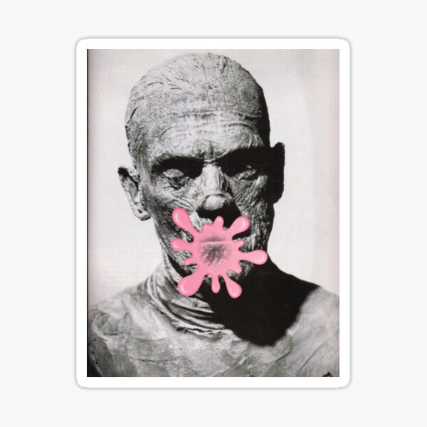 Item preview, The Mummy Boris Karloff Pops the Bubble designed and sold by QuidnuncDesigns.