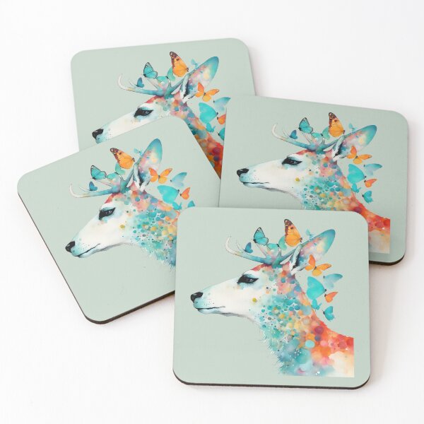 Item preview, Enchanted Deer Wimsy Design Modern Art illustration 002 designed and sold by StickyBastardz.