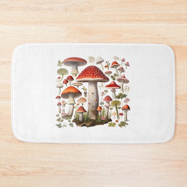 Item preview, Botanical forest mushroom pattern Amanita muscaria fungi designed and sold by OliveAndSnow.