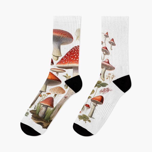 Item preview, Botanical forest mushroom pattern Amanita muscaria fungi designed and sold by OliveAndSnow.
