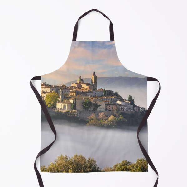 Item preview, Trevi picturesque village in a foggy morning. Umbria, Italy designed and sold by Stefano Orazzini.